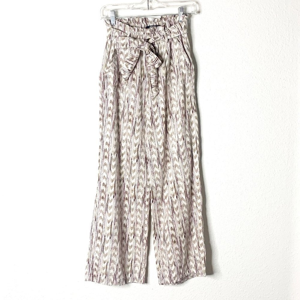American Original Rewash Linen Blend Wide Leg Belted Pants Women’s Size Small